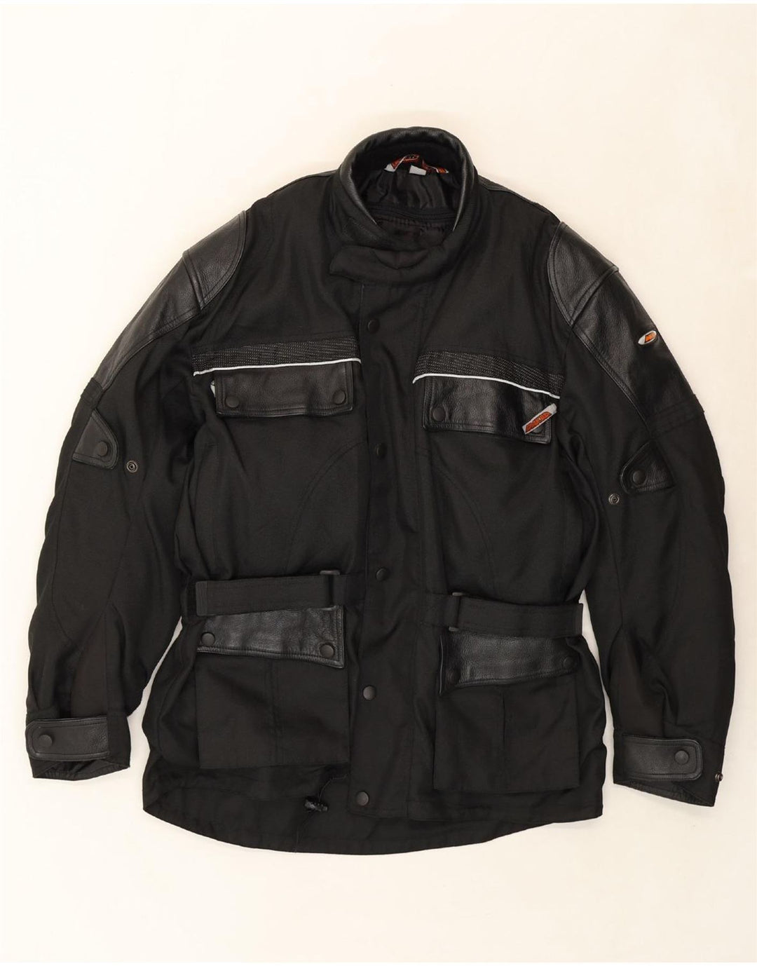 VINTAGE Mens Racer Jacket UK 42 XL Black Polyester Vintage Vintage and Second-Hand Vintage from Messina Hembry 