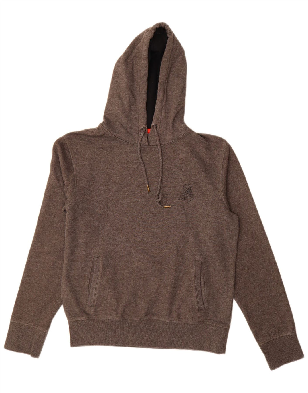 Мужской джемпер с капюшоном Jack & Jones с рисунком, хлопковый, среднего серого цвета