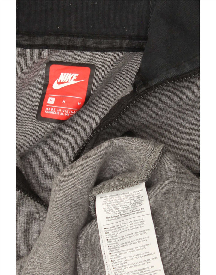 Мужской свитер с капюшоном на молнии Nike среднего серого цвета, хлопок