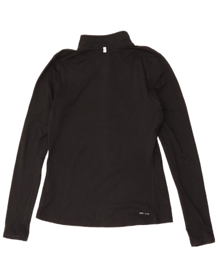 Женский спортивный костюм-пуловер с воротником на молнии Nike Dri Fit UK 10, маленький черный