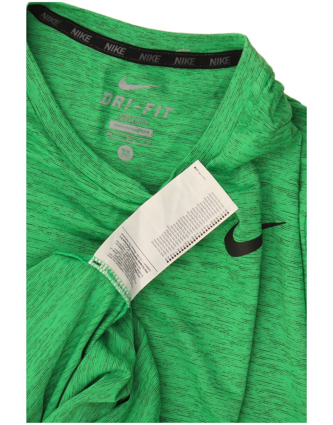 Мужская футболка Nike Dri Fit, верх из полиэстера среднего зеленого цвета с крапинками