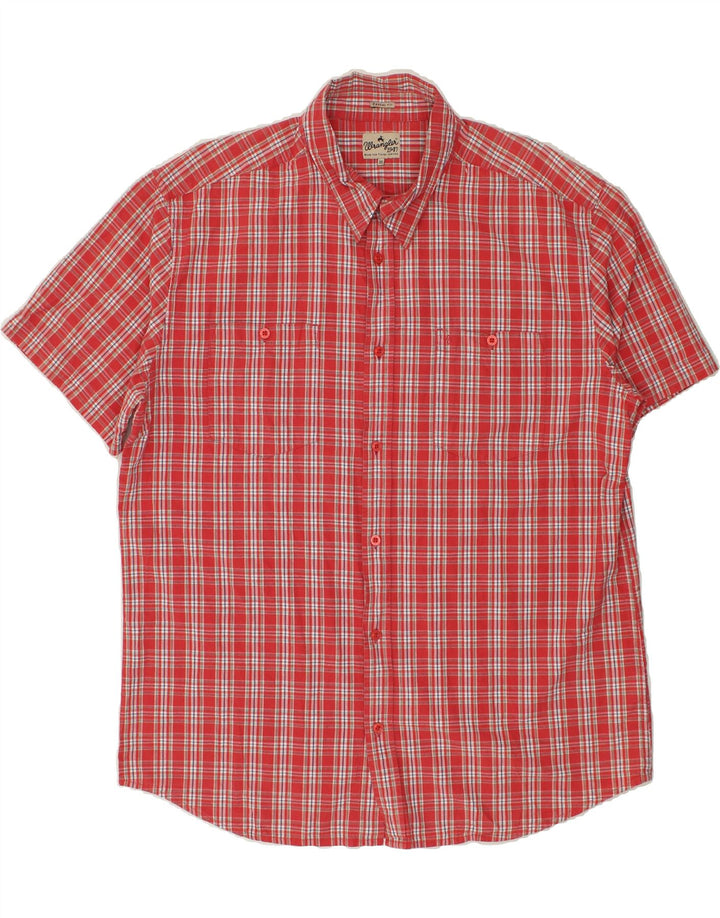 WRANGLER Мужская рубашка с коротким рукавом 2XL, красная клетка, хлопок