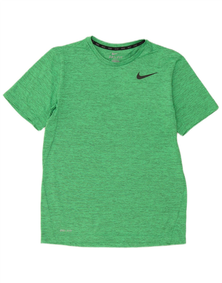 Мужская футболка Nike Dri Fit, верх из полиэстера среднего зеленого цвета с крапинками