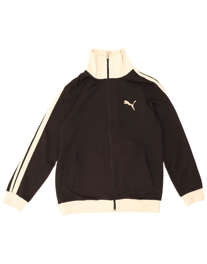 Спортивный костюм Puma для девочек, верхняя куртка 13–14 лет, черный полиэстер с цветными блоками