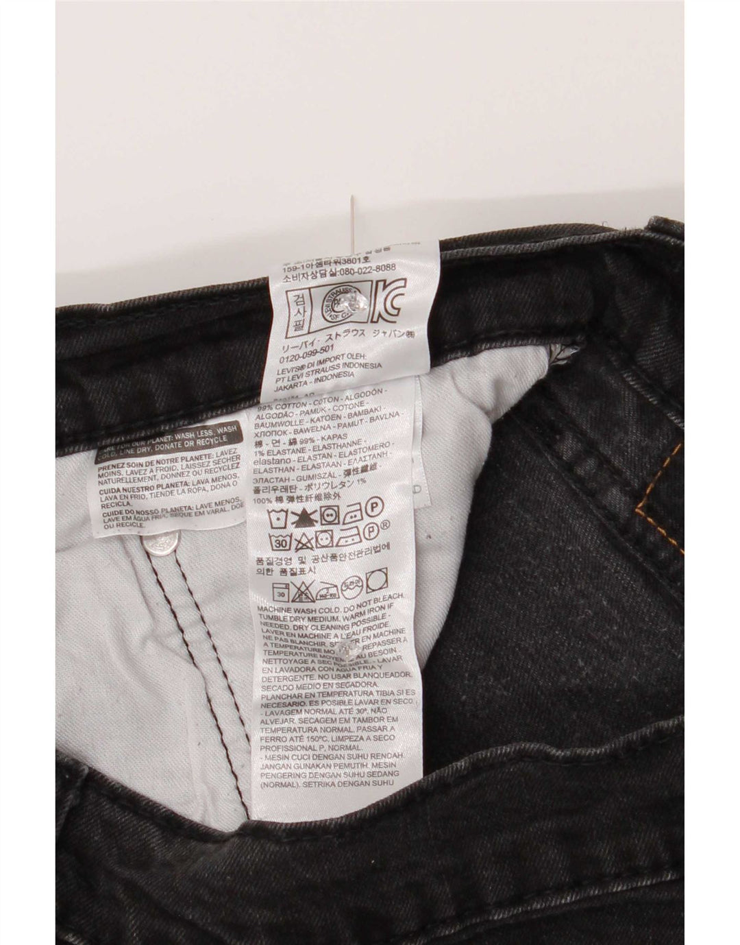 Мужские зауженные джинсы Levi's 502 W34 L29 Серый хлопок
