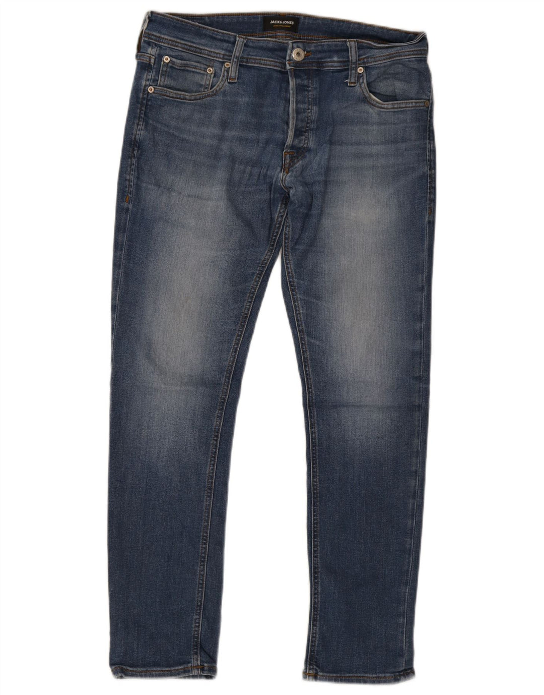 Мужские узкие джинсы Jack & Jones W33 L30, синий хлопок