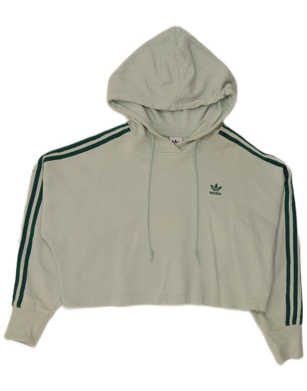 Женский укороченный джемпер с капюшоном Adidas Oversized UK 4 XS, зеленый хлопок