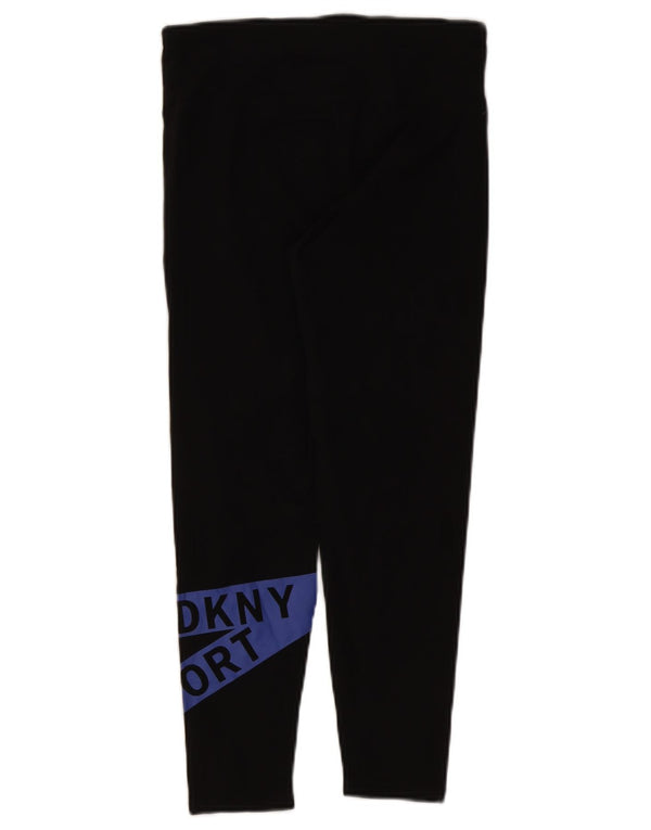 Женские укороченные леггинсы с рисунком Dkny UK 12, средний черный хлопок с цветными блоками