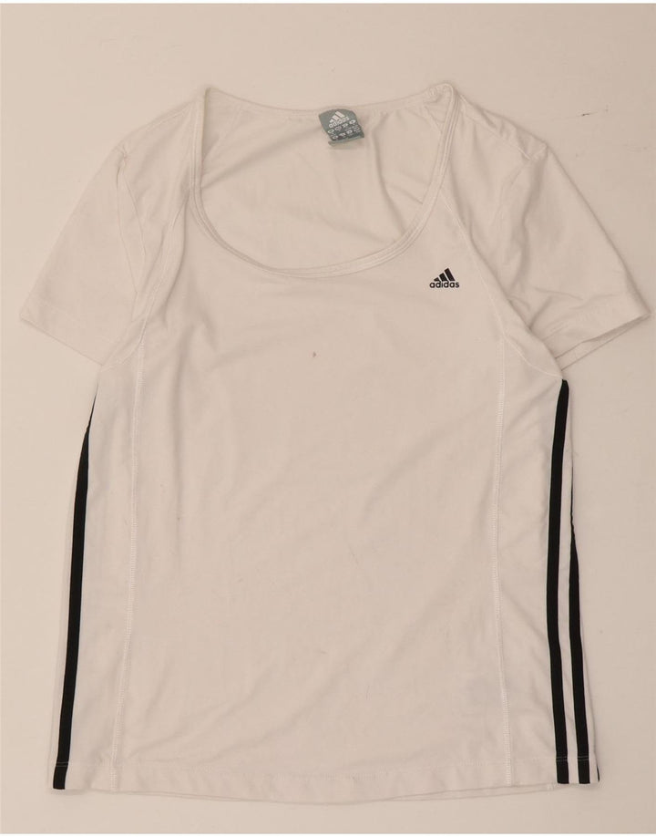 Женская футболка Adidas Top UK 12/14, средний белый полиэстер с цветными блоками