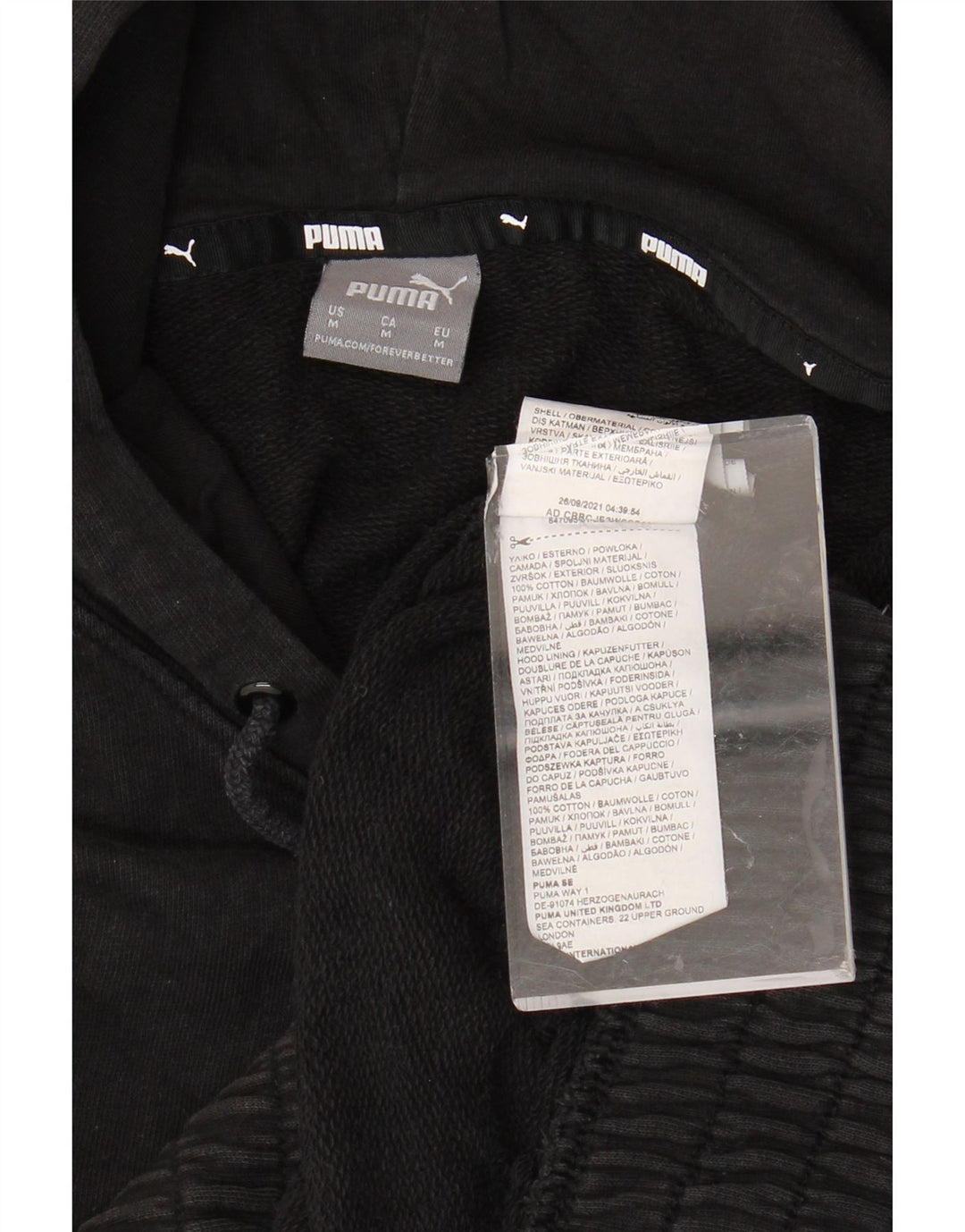 Женский джемпер с капюшоном PUMA Oversized UK 14, средний черный, хлопок