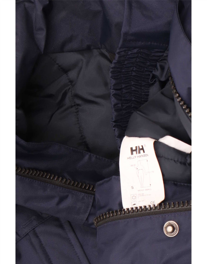 Мужское длинное стеганое пальто с капюшоном Helly Hansen UK 36, маленькое темно-синее