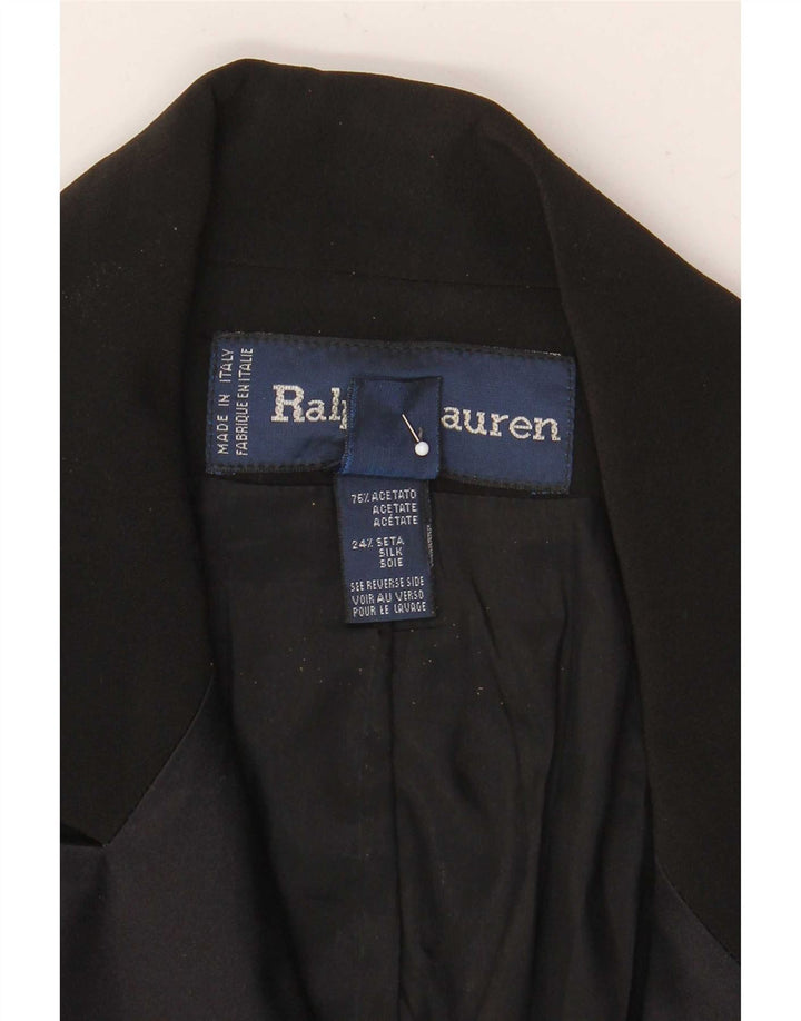 Женское двубортное пальто Ralph Lauren (США 8, средний черный ацетат)