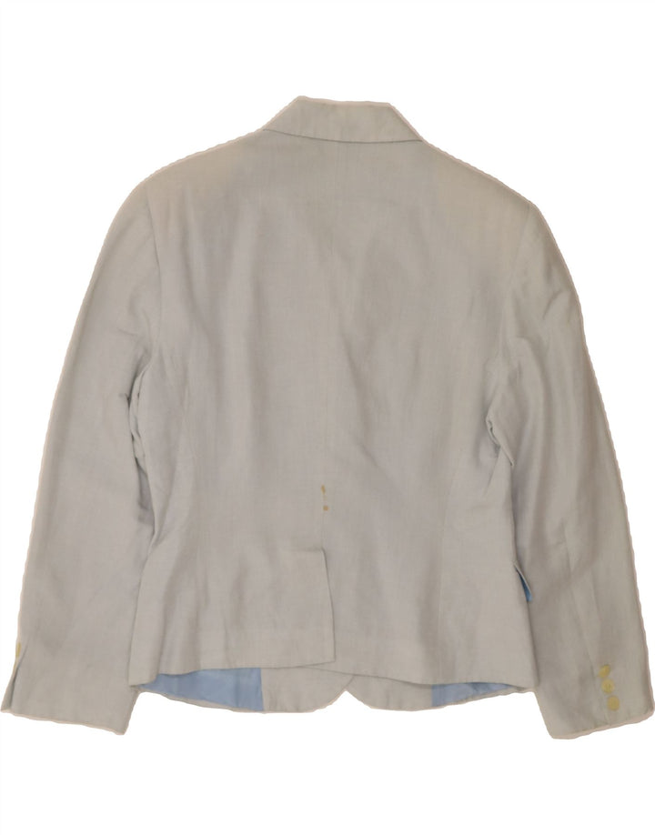 BENETTON Womens 3 Button Blazer Jacket IT 44 Medium Grey Linen Vintage Benetton and Second-Hand Benetton from Messina Hembry 