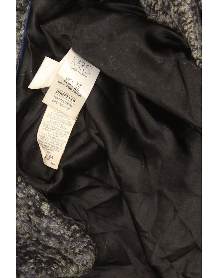 Женское двубортное пальто Marks & Spencer UK 12, средний серый в крапинку