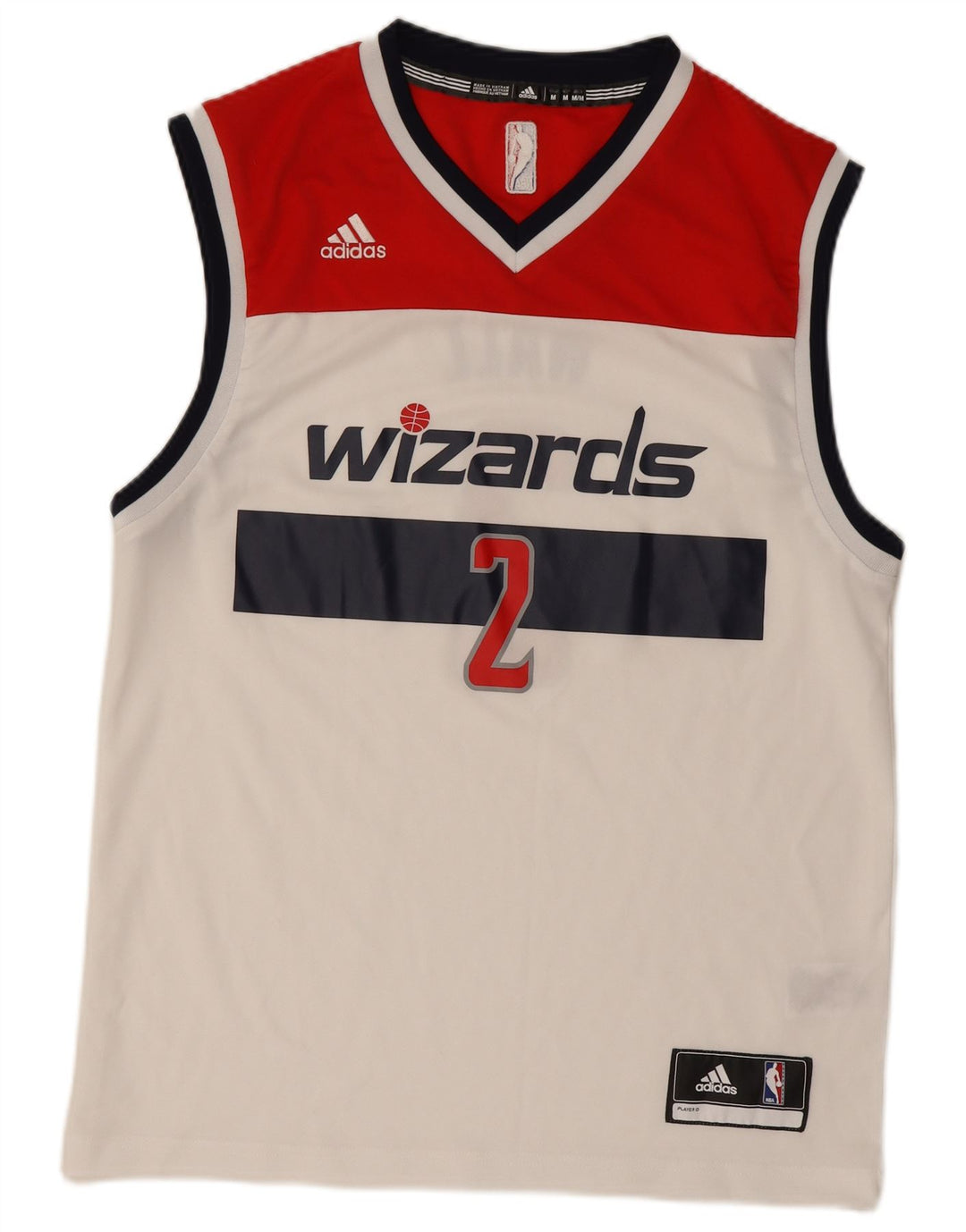Мужской жилет ADIDAS Wizards с графическим рисунком, средний белый полиэстер с цветными блоками