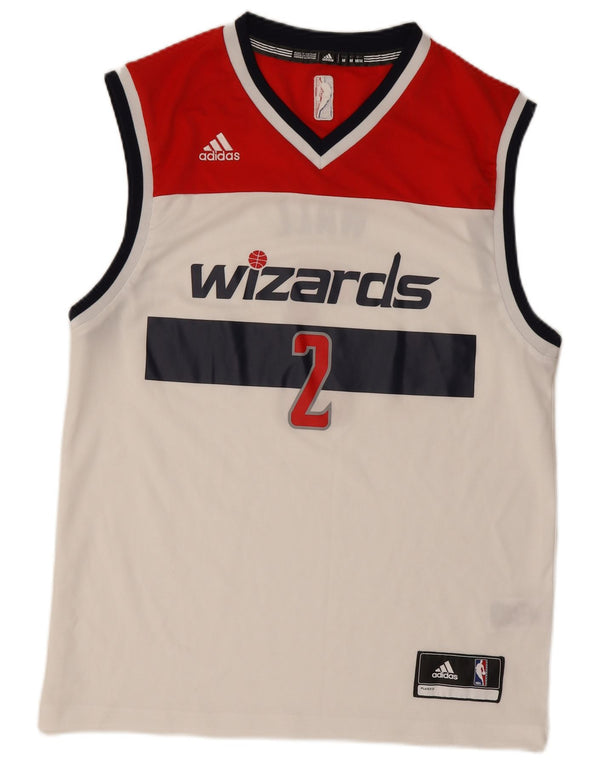 Мужской жилет ADIDAS Wizards с графическим рисунком, средний белый полиэстер с цветными блоками