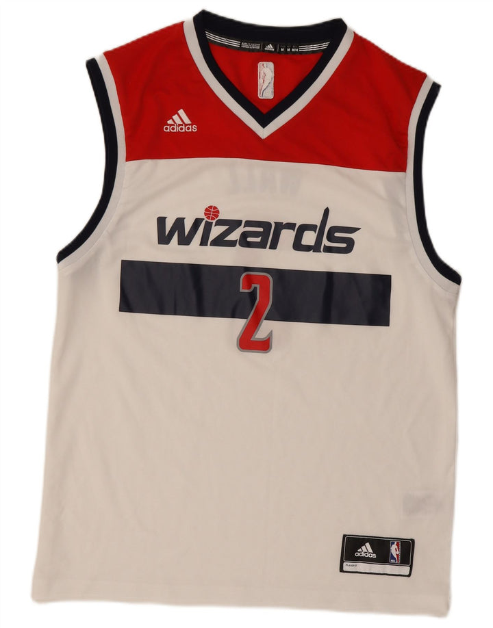 Мужской жилет ADIDAS Wizards с графическим рисунком, средний белый полиэстер с цветными блоками