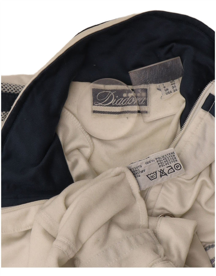 Мужской спортивный костюм Diadora, верхняя куртка UK 34, маленький белый полиэстер с цветными блоками