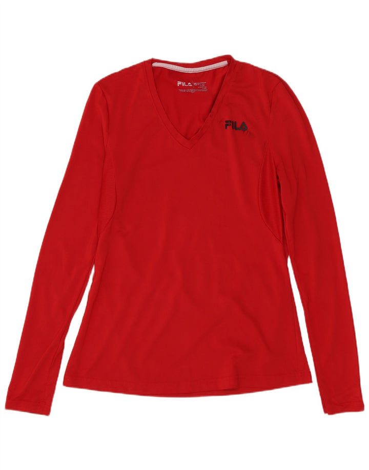 Мужской топ FILA с длинным рукавом XS, красный полиэстер