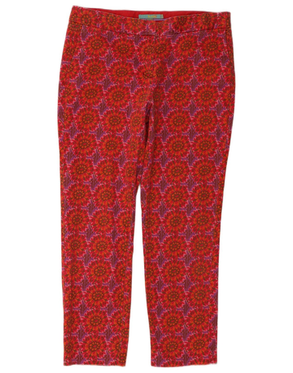 Женские прямые брюки чинос BODEN UK 14, большие W32 L26, розовые с цветочным принтом