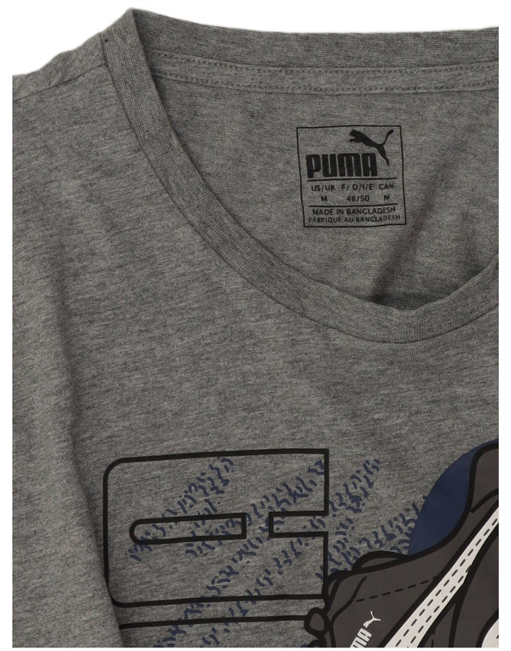 Мужская футболка с рисунком Puma, средний серый в крапинку