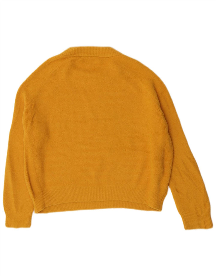 Женский джемпер с круглым вырезом Zara UK 14, нейлон среднего желтого цвета