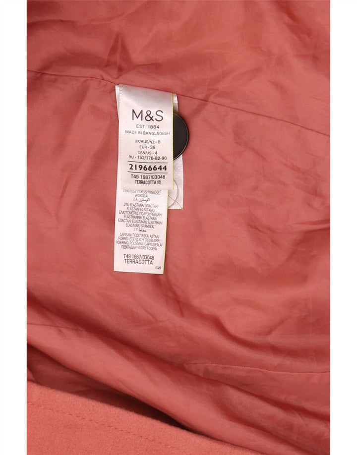 Женское пальто Marks & Spencer UK 8 маленькое розовое из полиэстера