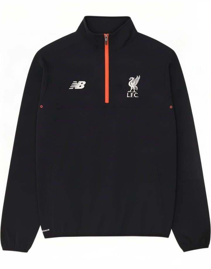 Мужской пуловер с воротником на молнии New Balance Liverpool, большой черный спортивный костюм