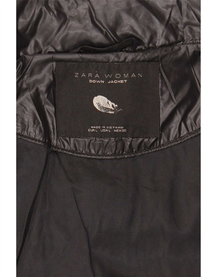 Женская стеганая куртка Zara UK 14, большая черная