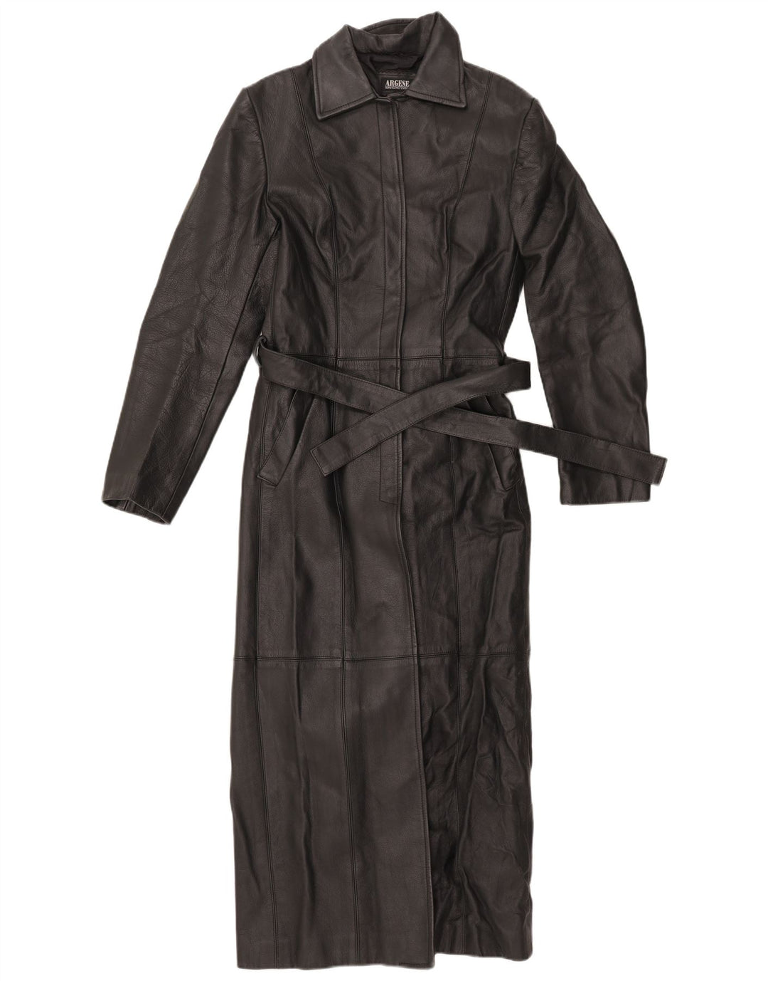 Женское кожаное пальто VINTAGE UK 10 маленькое черное