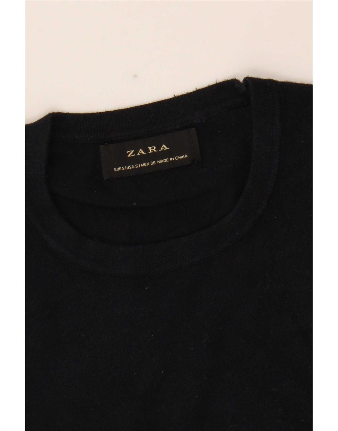 Мужской джемпер с круглым вырезом Zara, маленький темно-синий
