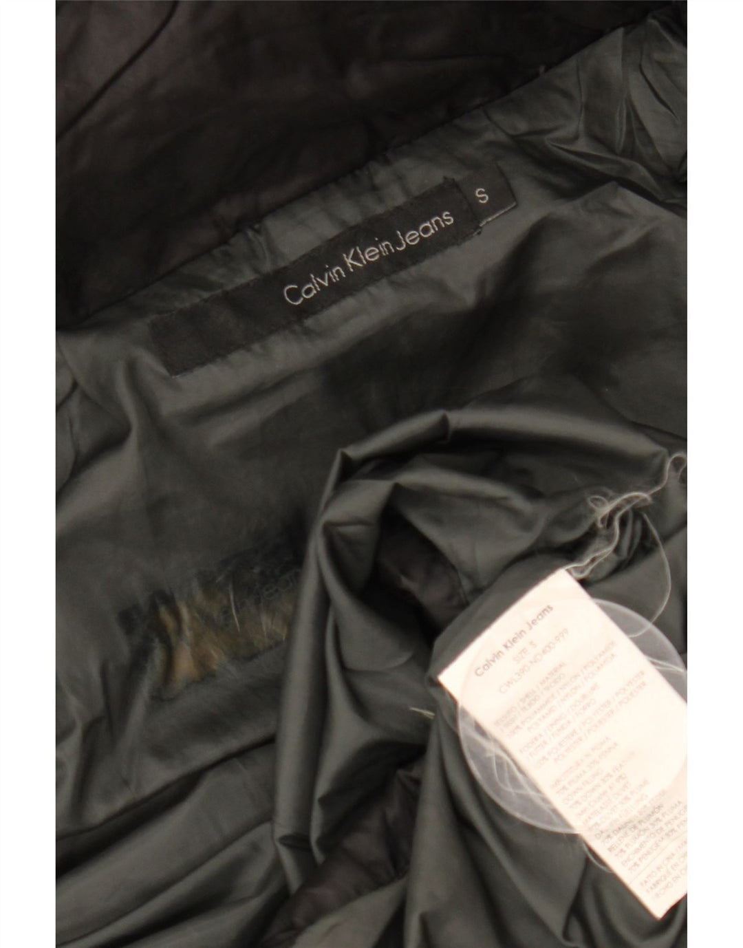 Женское стеганое пальто с капюшоном Calvin Klein UK 10, маленькое черное из полиамида