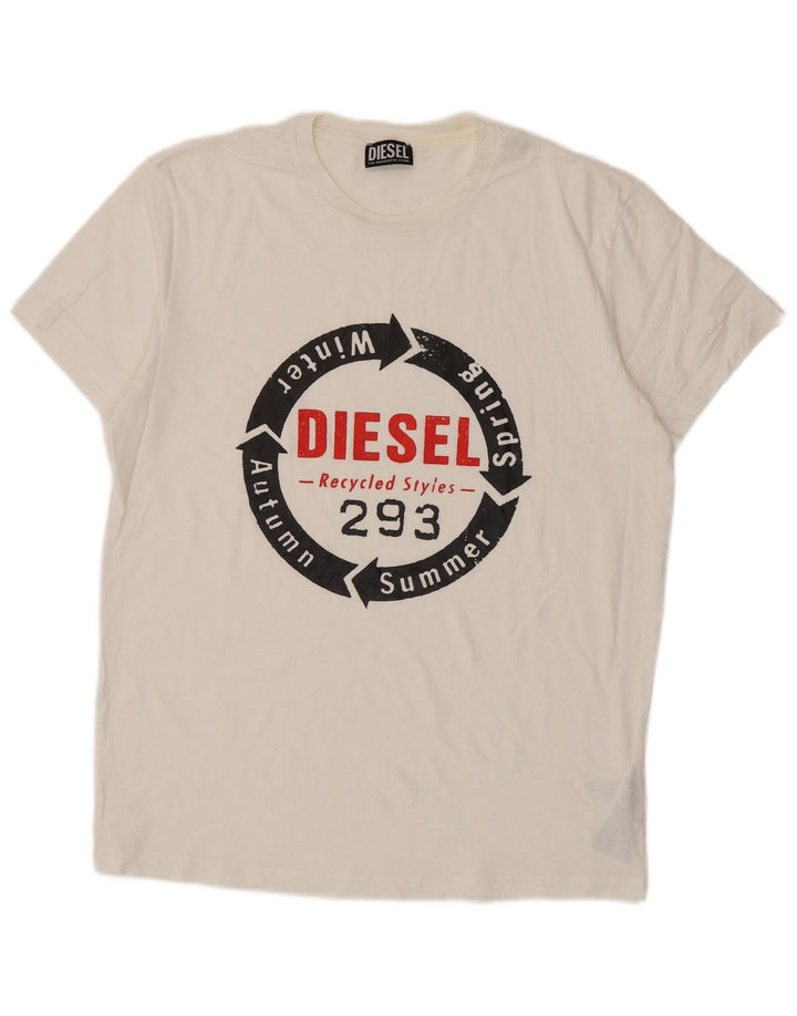 Мужская футболка с рисунком Diesel Top XL, белый хлопок