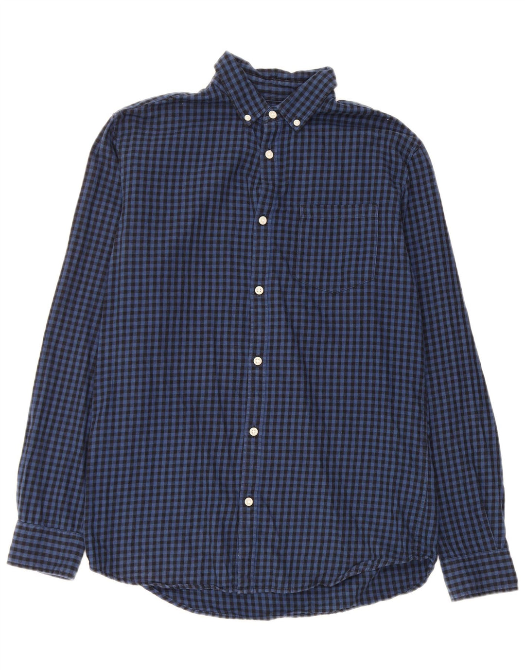 Мужская рубашка Jack & Jones среднего размера, темно-синяя, хлопковая в мелкую клетку