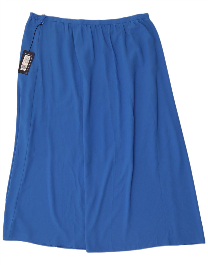 Женская юбка-трапеция Marks & Spencer UK 20 2XL W40 Синяя полиэстер