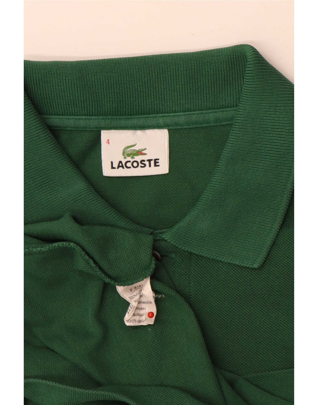 Мужская рубашка-поло Lacoste, размер 4, средний зеленый хлопок, хлопок