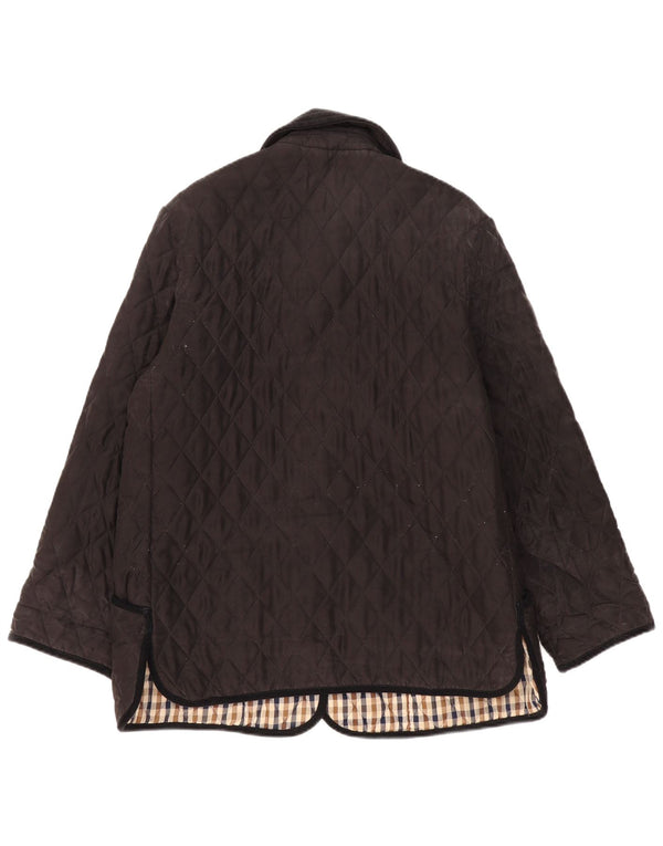 Женская стеганая куртка Aquascutum UK 18 XL, черная шелковая