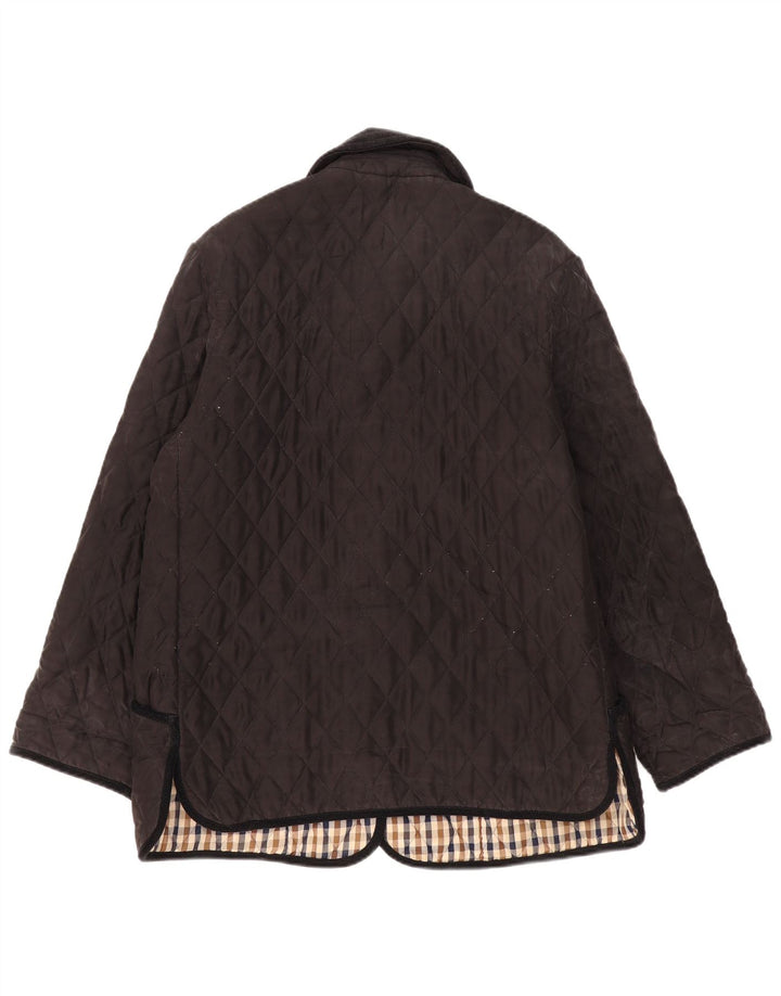 Женская стеганая куртка Aquascutum UK 18 XL, черная шелковая