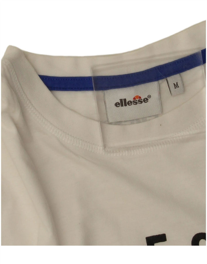 Женская футболка с рисунком Ellesse Top UK 14, средний белый хлопок, хлопок