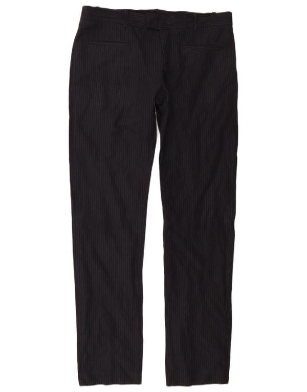 Dondup Женские прямые повседневные брюки W34 L33 Темно-синие хлопковые брюки в тонкую полоску