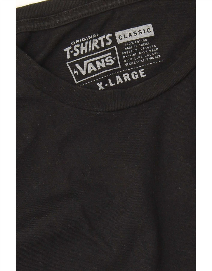 Мужской топ с рисунком Vans с длинным рукавом XL, черный хлопок
