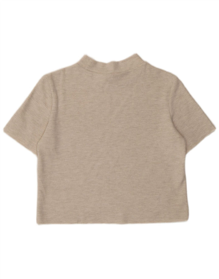 Женская футболка Zara Top UK 14 Medium Бежевая в крапинку