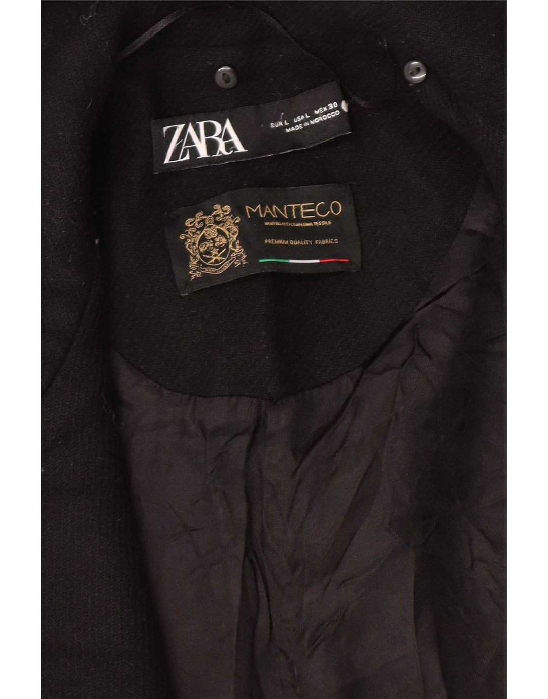Женское открытое пальто Zara UK 16, большое черное