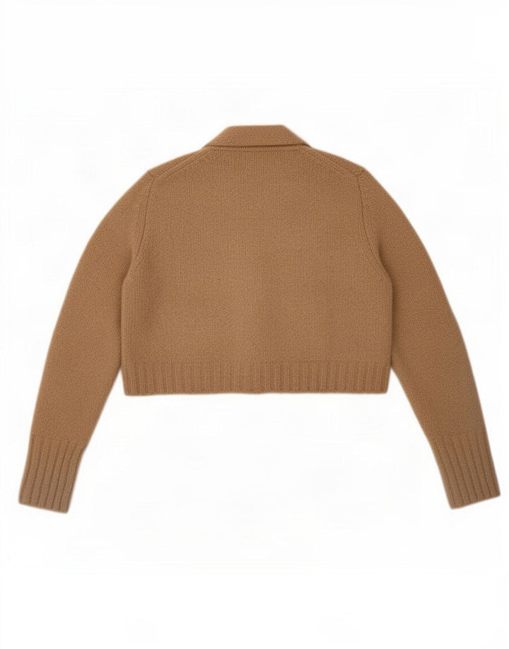 Женский укороченный кардиган Zara UK 10, маленький бежевый полиэстер