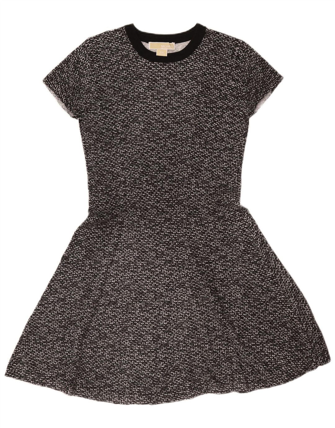 Женское платье трапециевидного силуэта Michael Kors UK 12, средний черный хлопок с крапинками