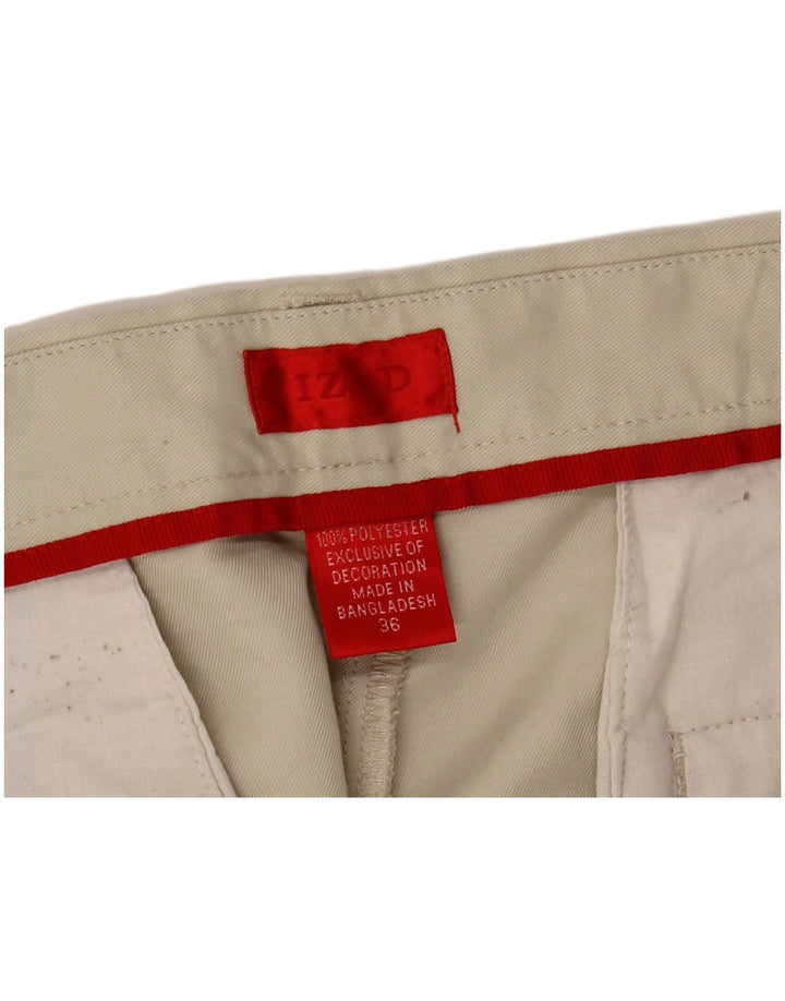 IZOD Mens Pegged Chino Shorts W36 Large  Beige Polyester