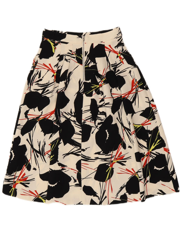 WAREHOUSE Женская юбка-трапеция UK 6 XS W25 Белый с цветочным принтом, полиэстер