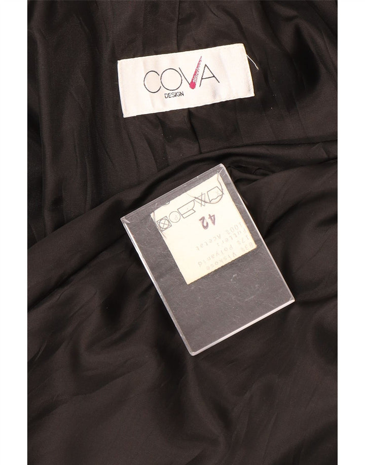 Винтажное женское двубортное пальто оверсайз IT 42 Средне-серый вискоза