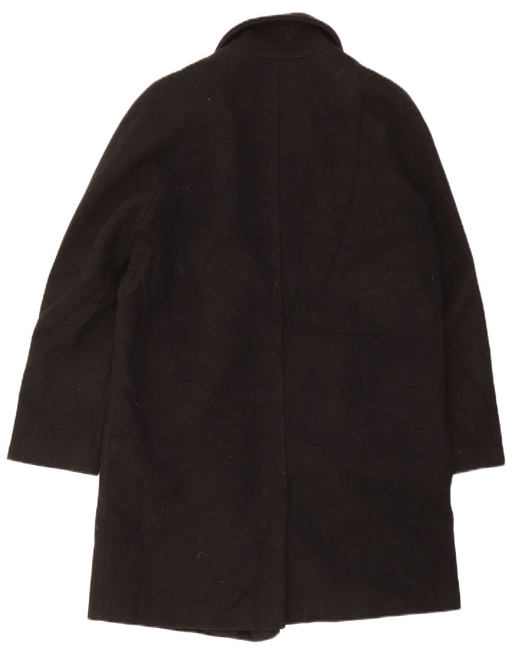 Topshop Женское двубортное пальто оверсайз UK 10, маленький черный полиэстер