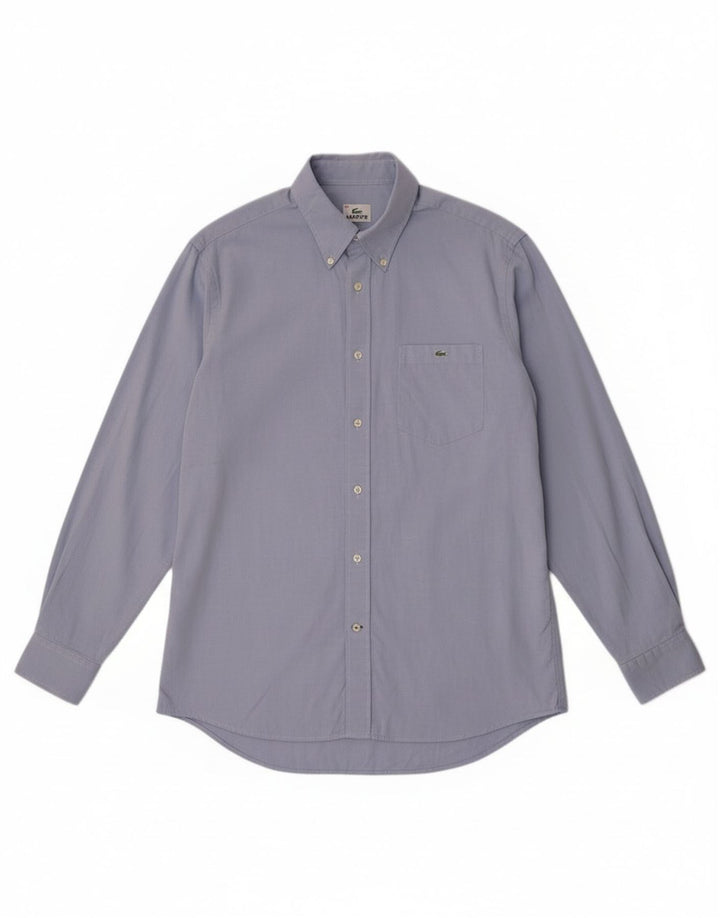 Мужская рубашка Lacoste, размер 40, средний синий хлопок, размер 40